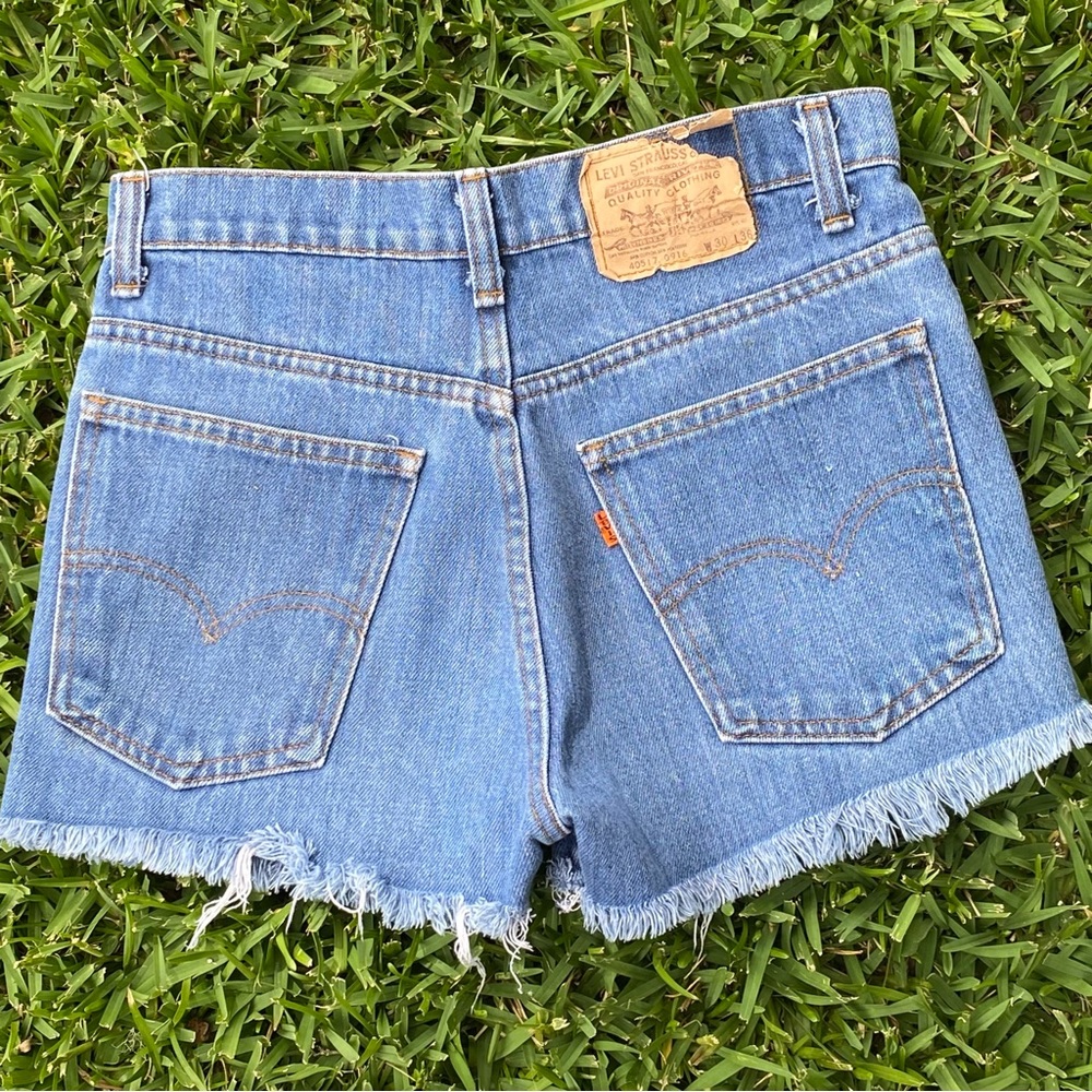 Vintage Rare Orange Tab SF 207 Levi’s Cut off Jean Shorts High Waisted
